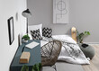 © Pixel-Shot - Interior of teenager's room with bed, workplace and lamp
