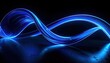 © Saejo - A sleek, glowing blue ribbon-like shape elegantly curves across a reflective surface