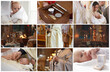 © New Africa - Baptism. Collage with moments of Christian sacrament