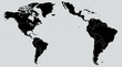 © mewo - Black Silhouette Political Map of North and South America with Country Borders
