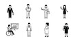 © MIRAJ02 - A collection of diverse businesspeople in simple black outlines representing modern workplace inclusivity silhouette high quality professional detailed