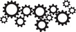 © Majnur - Black gear wheel silhouette vector set, for industrial engine mechanism, technical progress, and engineering concept