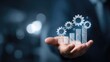© Sultan - Business Growth and Success with Gears and Bar Chart Visualization.