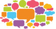 © Creative Stoker - Collection of colorful speech bubbles and dialog balloons for communication, messaging, and social media design projects