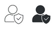 © Masuda Akthar - User security icon set, account protection shield symbol, profile verification sign, privacy vector illustration