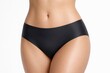 © Bonya Sharp Claw - Minimal black seamless bikini briefs hug a woman?s hips against a crisp white background, highlighting smooth fabric, flattering cut, and everyday comfort for lingerie campaigns.