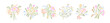 © Good Studio - Abstract minimalistic flowers, modern creative bouquets set. Trendy floral bunches, line art style. Simple spring plants, romantic gift. Colored drawn vector illustrations isolated on white background