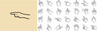 © Itz Mehedi - Hand pointing gesture icons collection, finger direction symbols set, outline vector illustration of human hand signs isolated on white background for web design