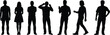 © Shahanaj - Diverse group of people in various casual poses standing talking thinking walking silhouette vector illustration everyday modern lifestyle figures