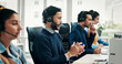 © P2000/peopleimages.com - Virtual assistant, staff and man with technology in call center, customer care and communication. Troubleshooting, online advice or help desk agent consulting with client, headset or people coworking
