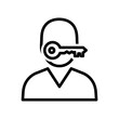© Kulsum Stock - Flat design user account security login icon with key and shield symbol