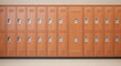 © AkuAku - Segment of high school lockers with clear copy space for text