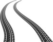 © MicroOne - Winding car track. Transport marks black element