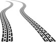 © MicroOne - Curved car tyre trace. Grungy road marks