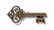 © Sarmad - An ornate, vintage key with intricate details and patterns viewed from a straightforward angle