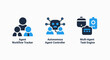 © MAHMUDA  - Vector illustrations for agent workflow tracker, autonomous agent controller, and multi-agent task engine, for AI and automation.