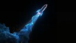 © Kanika Graphic - Futuristic Rocket Launching with Glowing DNA Strand in Dark Space