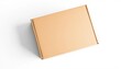 © Studio Ambient - High-angle view of a blank brown cardboard mailing box on a white background, empty, top view