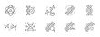 © tutti_frutti - Clean outline vector icon set for genetics: DNA, genome, chromosomes, sequencing, CRISPR, research, laboratory analysis, biotech, editable stroke, biology, medicine