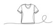 © Continues One Line D - A minimalist continuous line drawing of a v-neck t-shirt against a clean white background Vector, illustration