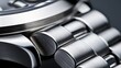 © Fana Art - Sleek Stainless Steel Watch Band Macro: Brushed & Polished Links Reflecting Light, Highlighting Precision Craftsmanship & Modern Luxury