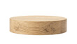© PNG Lab - Round thick wooden cylinder podium isolated. Product display stand mockup.