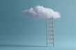 © Andrii Zastrozhnov - Dreamy wooden ladder reaching cloud on blue background