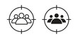 © Hira - Target audience icon vector on trendy design. Outline vector stock illustration.