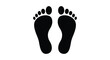 © njhasan - A stark depiction of two human footprints shown in a minimalist black style silhouette high quality professional detailed