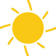 © M-KOS - A simple, stylized graphic representing the sun with radiating rays against a dark background, symbolizing warmth and light