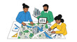 © Rastel - Diverse team collaborating on urban planning project.
