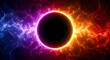 © ASRAF ALI - A colorful solar eclipse with vibrant purple and orange hues