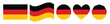 © Art Stor Pro - Set of german national flag icons in multiple shapes including rectangle wave circle heart and hexagon isolated on white background