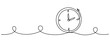 © supplement - Continuous line drawing of analog clock with arrow indicating time passing. No editable stroke