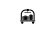 © ana - Vector illustration of black luggage cart icon on with travel bags on a transparent background