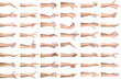 © New Africa - Left-handed men showing gestures on white background, closeup. Big collection of male hands