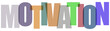 © md - Dynamic colorful overlapping 'Motivation' text design on transparent background