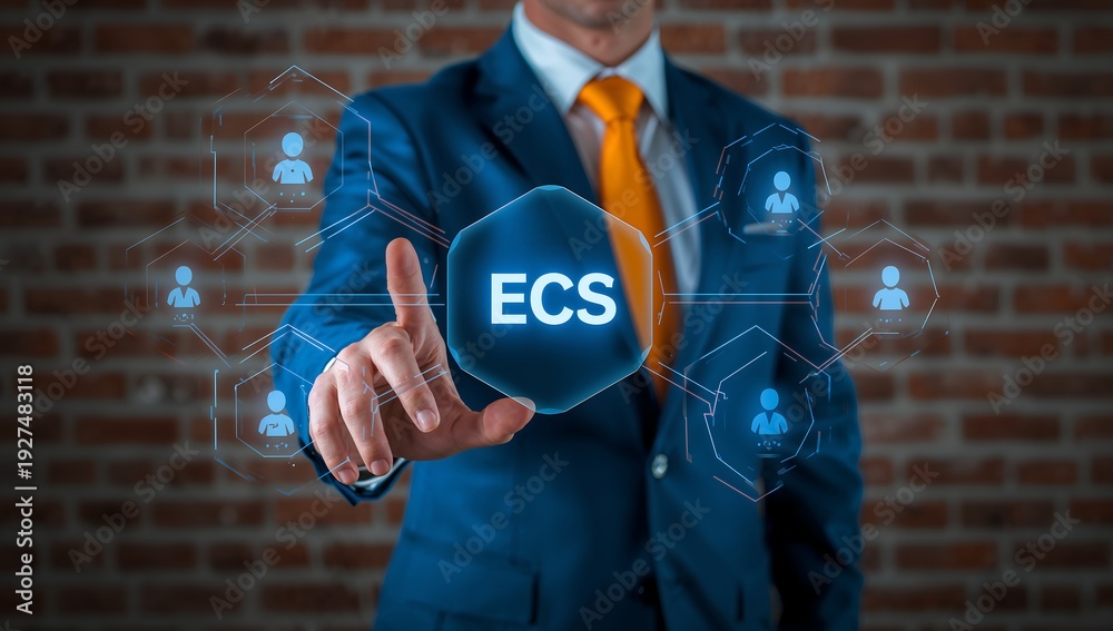 Professional interacting with digital ECS interface for automated ...