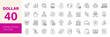 © Dear Lala - Dollar icon set. Editable line icons. Vector illustration.