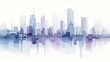 © NeoDesign Hub - Beautiful city skyline with modern buildings and reflection on water surface creating serene atmosphere in the morning