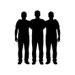 © Erik - Silhouette of Three Men Standing Together with Arms Around Shoulders.