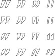 © Hassaan - Modern quotation marks clean line outline vector icon collection