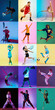 © master1305 - Vibrant kids sports collage in colorful studio lighting with dynamic action poses. Concept of active childhood lifestyle, youth athletic development and multi sport training program.