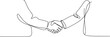 © Nargis - Continuous line drawing of handshake. Handshaking of business partners drawn by one single line. one line Icon drawing