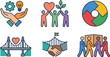 © sehrish - Diverse set of colorful symbols depicting essential themes of cooperation and sustainable growth
