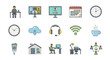 © Roti - Digital Remote Work and Online Collaboration Icon Set with Home Office Elements.