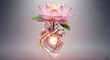 © Dhanushka - Ethereal Fusion of Heart and Lotus - Spiritual Purity Illustration'