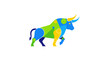 © astrea - Colorful bull graphic design element.