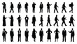 © WRSakib - Collection of various business people silhouettes in different poses and actions