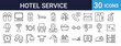 © XS Works - Hotel Service Icons Set of 30 Thin Line Vector